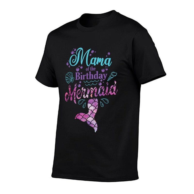 Mama Of The Birthday Mermaid Birthday Party Mermaid Mother  Cotton T-Shirt