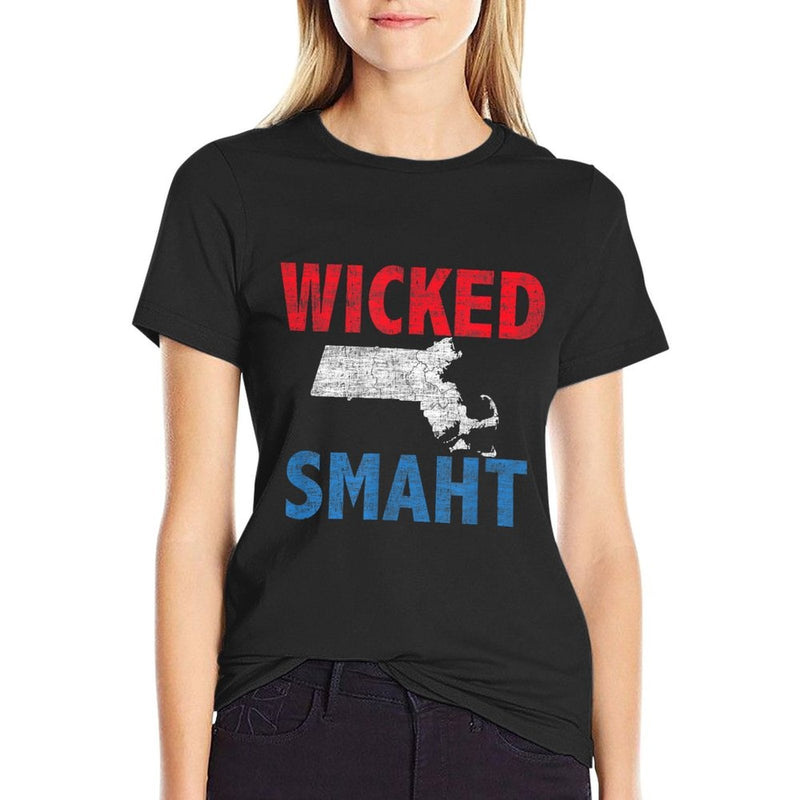 Wicked Smaht T-shirt Funny Boston  Tagless Design T-Shirt