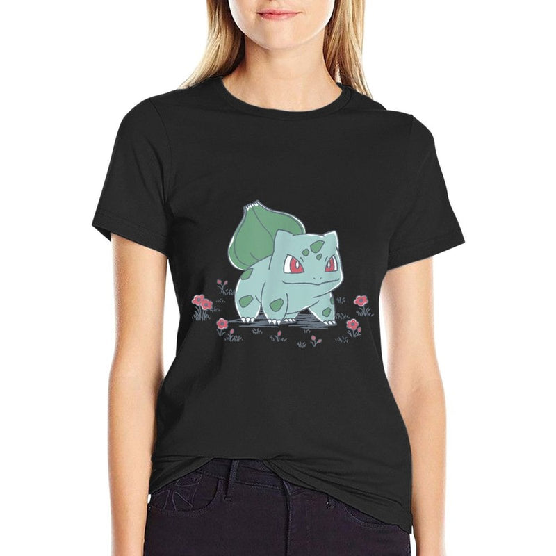 Pokémon Bulbasaur Standing In Flower Garden Retro Sketch  Moisture-wicking T-Shirt