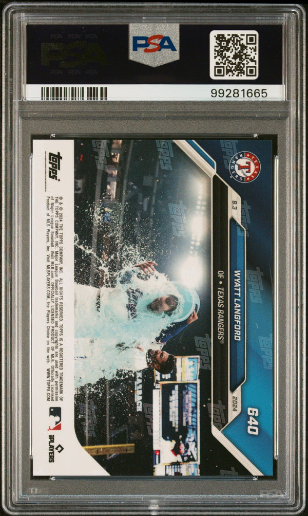 Graded 2024 Topps Now Wyatt Langford #640 Rookie RC Baseball Card PSA 9 Mint