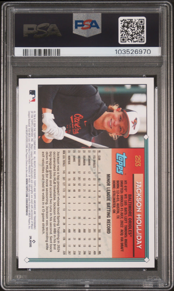 Graded 2024 Topps Archives Jackson Holliday #293 Rookie RC Baseball Card PSA 10 Gem Mint