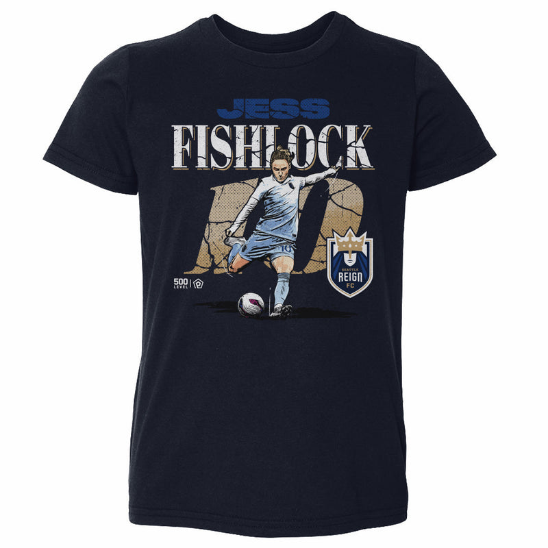 Jess Fishlock Seattle Reign FC Cracked Number WHT