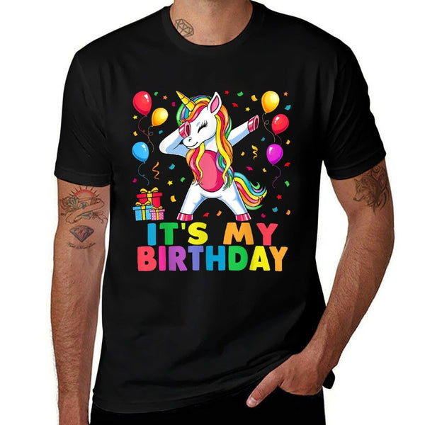It&#39;s My Birthday for Girls Unicorn Dabbing Party Gift  Fade-proof Color T-Shirt