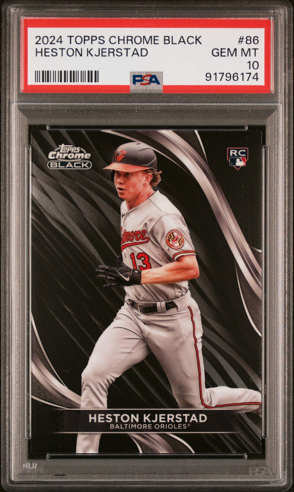 Graded 2024 Topps Chrome Black Heston Kjerstad #86 Rookie RC Baseball Card PSA 10 Gem Mint