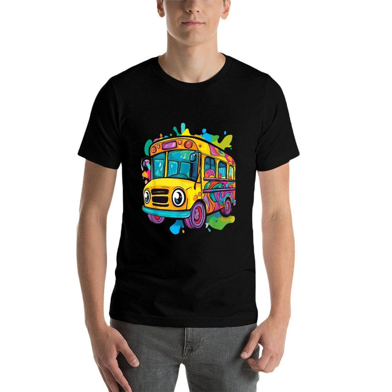 Colorful School Bus  Eco-friendly Material T-Shirt
