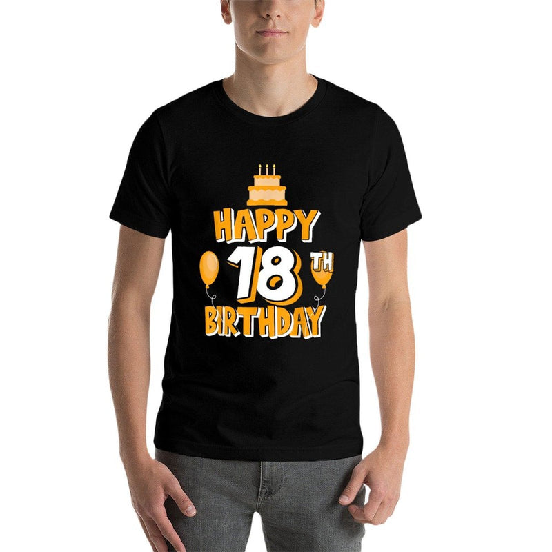 Happy 18th Birthday Party Idea For Friends  Eco-friendly Material T-Shirt