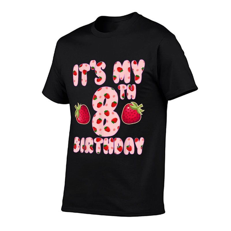 Kids 8 Year Old Strawberry Birthday Girl Sweet Fruit 8th  Versatile T-Shirt