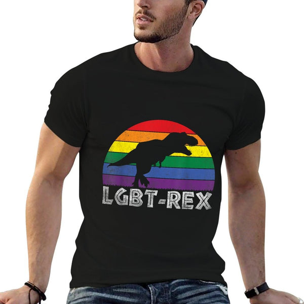 LGBT-Rex Gay Pride Dinosaur Vintage Sunset  Oversized Silhouette T-Shirt