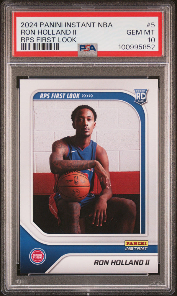 Graded 2024 Panini Instant NBA Ron Holland II #5 RPS First Look Rookie RC Basketball Card PSA 10 Gem Mint