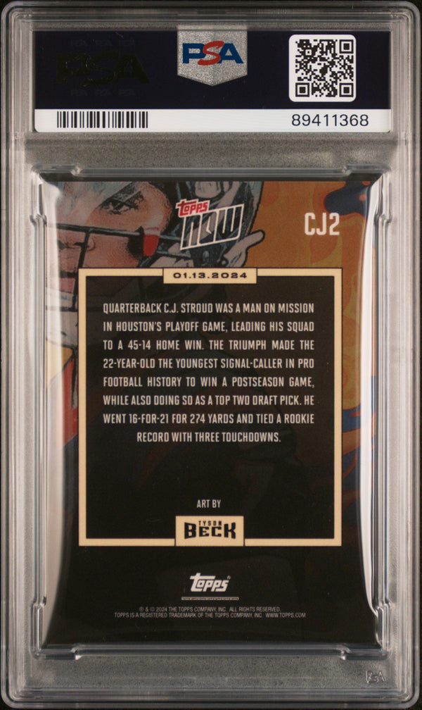 Graded 2023 Topps Now X Beck CJ Stroud #CJ2 Rookie RC Football Card PSA 10 Gem Mint