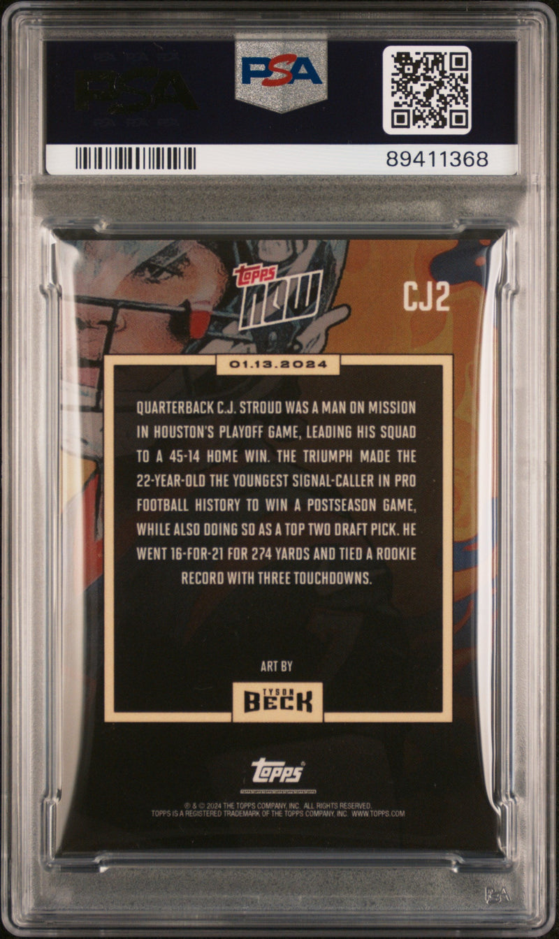 Graded 2023 Topps Now X Beck CJ Stroud #CJ2 Rookie RC Football Card PSA 10 Gem Mint