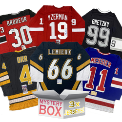 3x Hall of Famers Autographed/Signed Hockey Jerseys Mystery Box with PSA JSA or Beckett COA