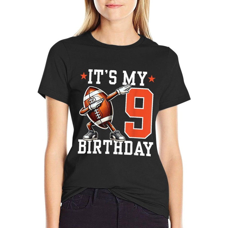 It's My 9 Birthday 9th Years Old Football Party Birthday  Soft T-Shirt