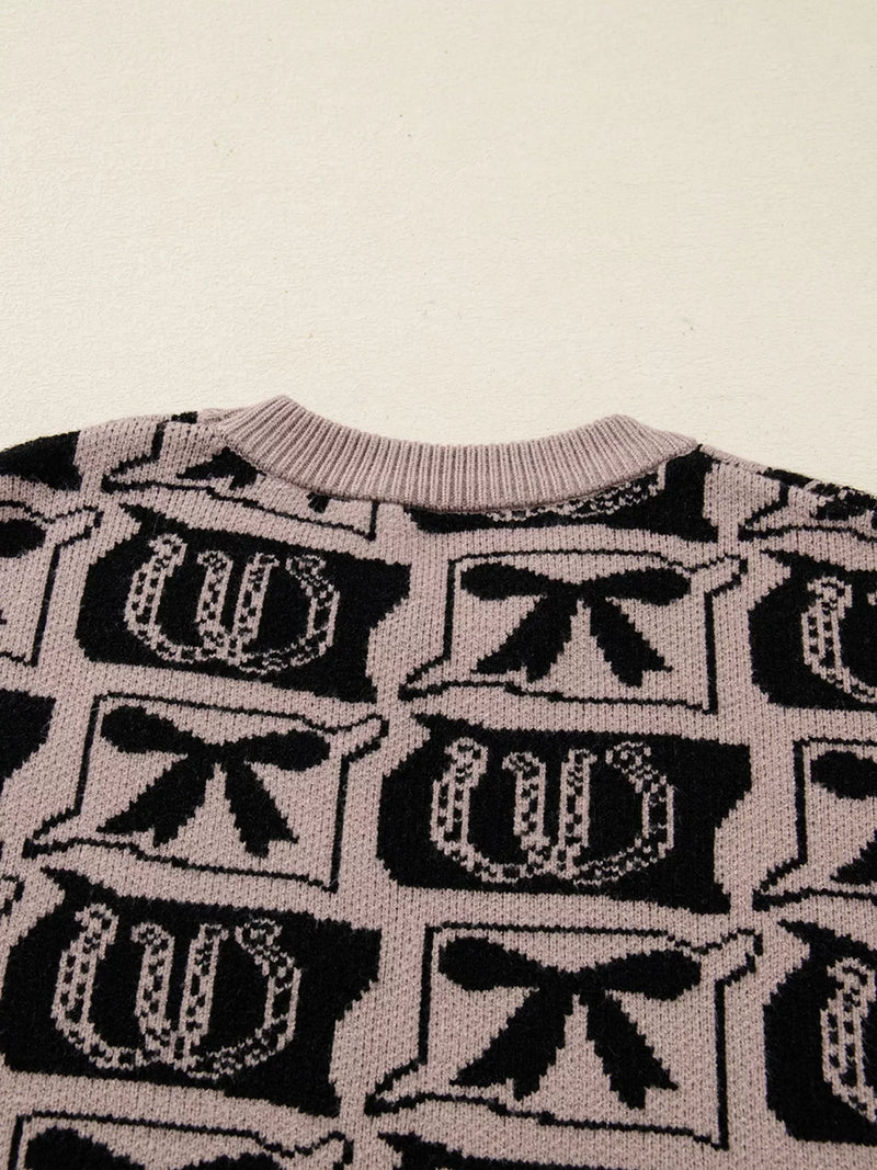 Bows & Horseshoes Pattern Sweater