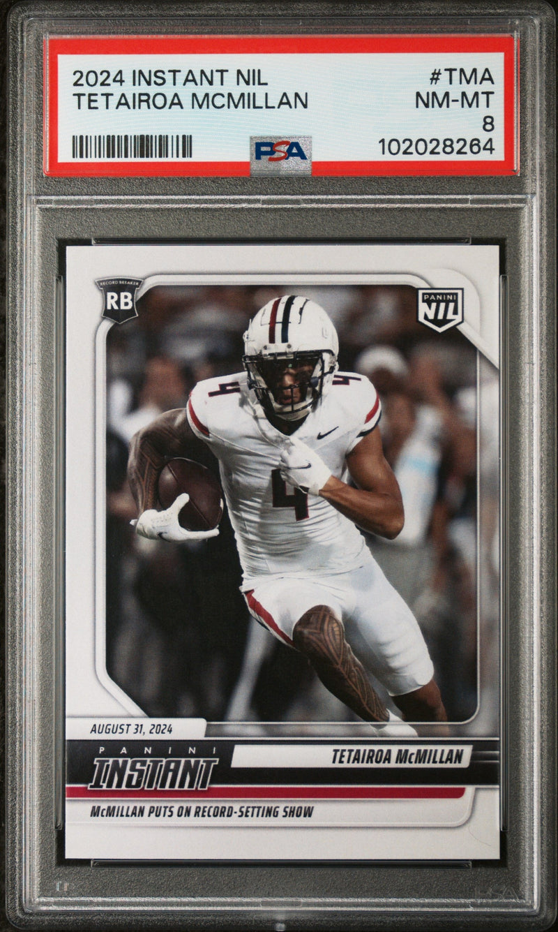 Graded 2024 Panini Instant NIL Tetairoa McMillan #TMA Rookie RC Football Card PSA 8 Near Mint