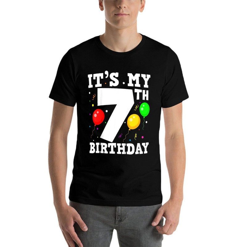 It's My 7th Birthday 7 Seven Years Happy Birthday Boy Girls Comfortable T-Shirt