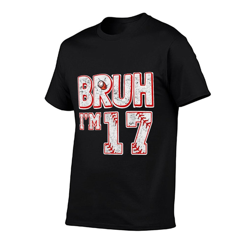 Bruh I'm 17 Years Old Boy Baseball It's My 17th Birthday  Oversized Silhouette T-Shirt