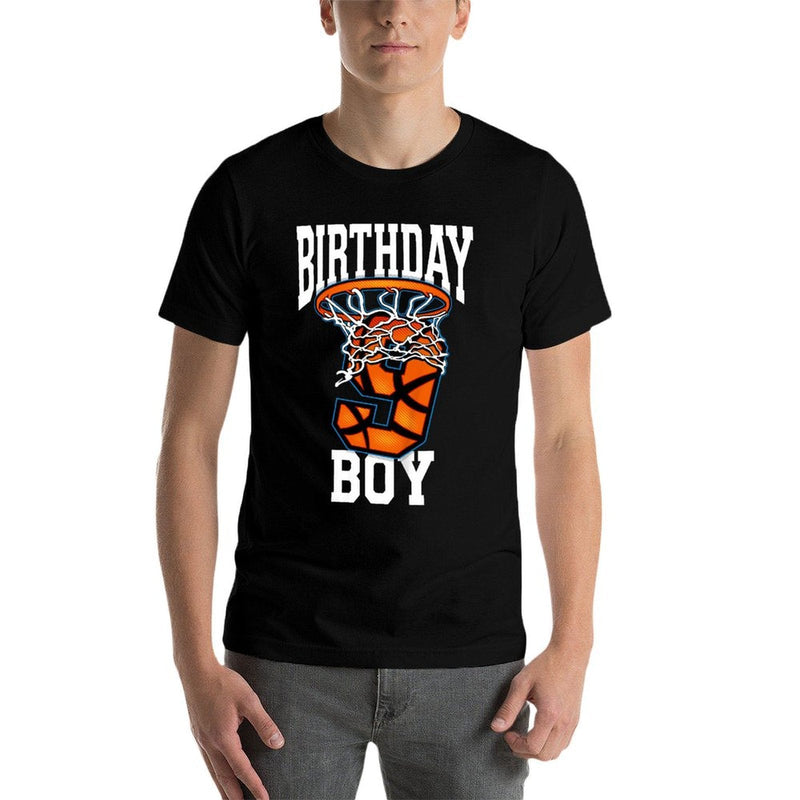 Kids 9 Year Old Birthday Boy Basketball 9th Bday Bball  Vintage-inspired T-Shirt