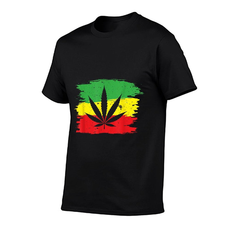 Reggae Weed Leaf  Jamaican Rastafari Colors Marijuana Gift  Affordable Price T-Shirt