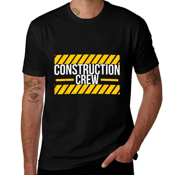 Construction Crew Road Worker Construction Worker Construction Site  Rolled Sleeves T-Shirt
