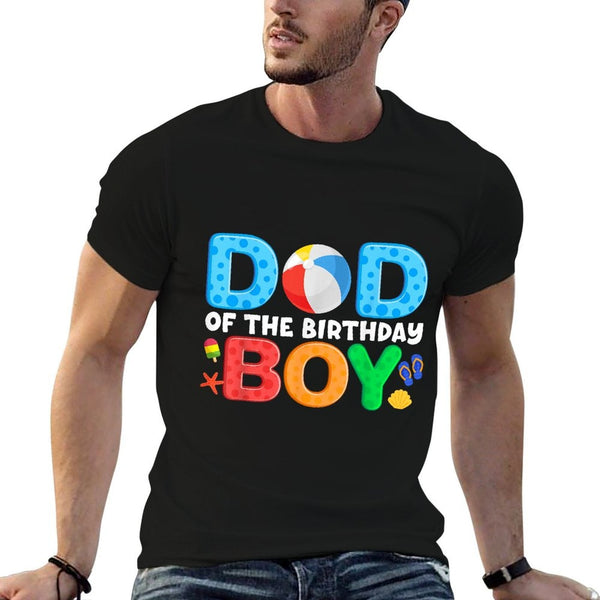 Dad Birthday Boy Kids Beach Ball Theme Party Pool Matching  Wrinkle-resistant T-Shirt