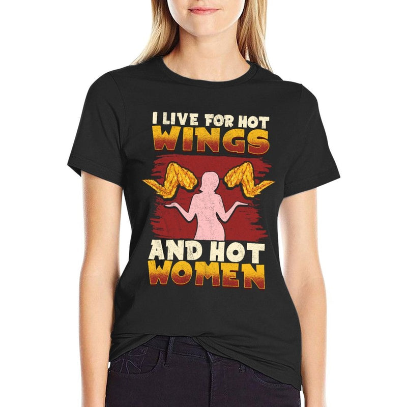 LOVE CHICKEN WINGS Shirt for Men LIVE 4 HOT WINGS HOT WOMEN  Stretchy T-Shirt