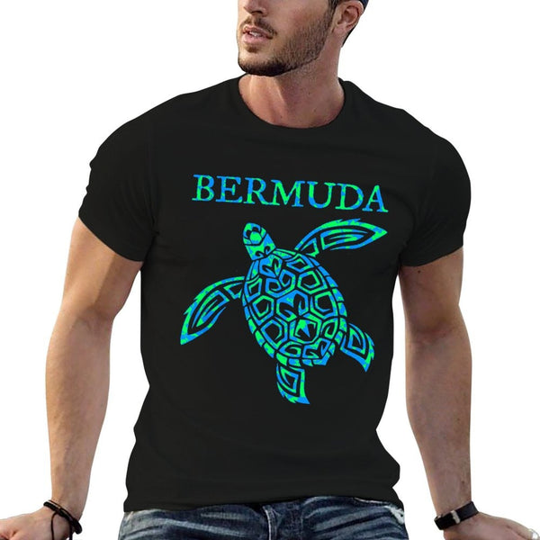 Bermuda Sea Turtle Girls Boys Travel Souvenir Mens Womens  Polyester Blend T-Shirt