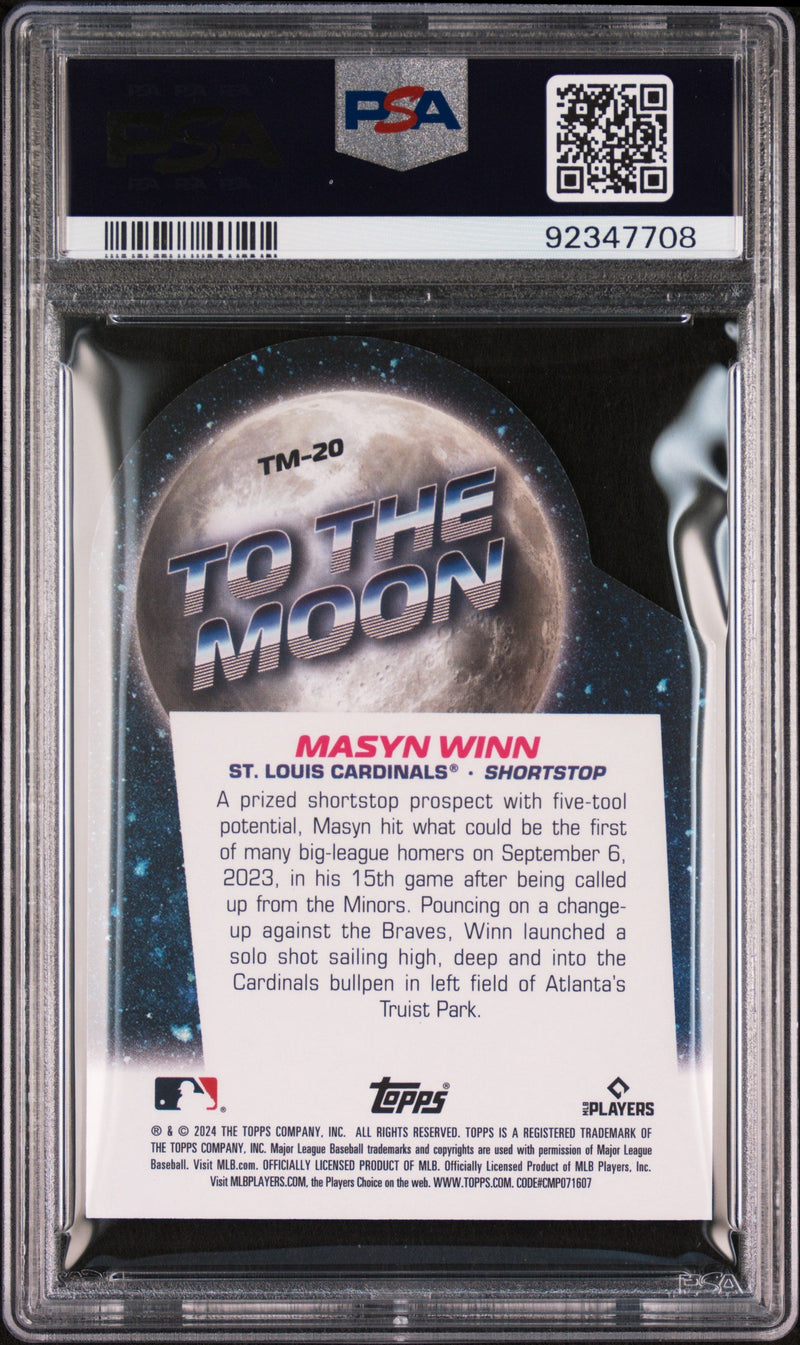 Graded 2024 Topps Big League Masyn Winn #TM20 To The Moon Die Cut Rookie RC Baseball Card PSA 10 Gem Mint