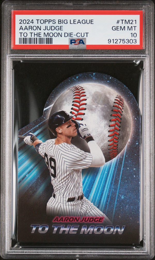 Graded 2024 Topps Big League Aaron Judge #TM21 To The Moon Die Cut Baseball Card PSA 10 Gem Mint