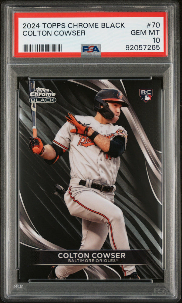 Graded 2024 Topps Chrome Black Colton Cowser #70 Rookie RC Baseball Card PSA 10 Gem Mint