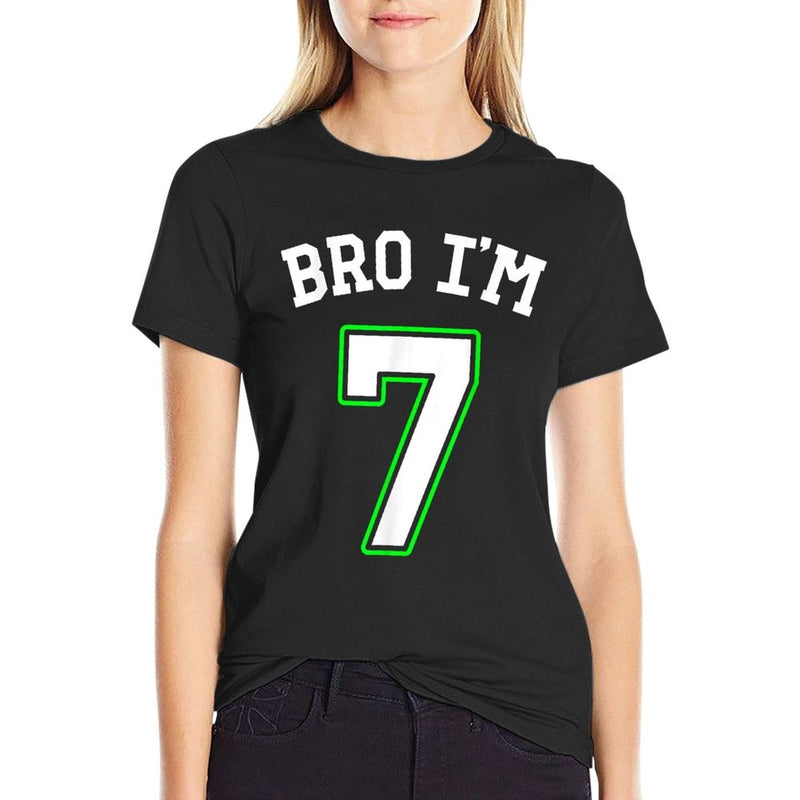 7th Birthday Boys 7yo Girls Bro I'm 7  Moisture-wicking T-Shirt