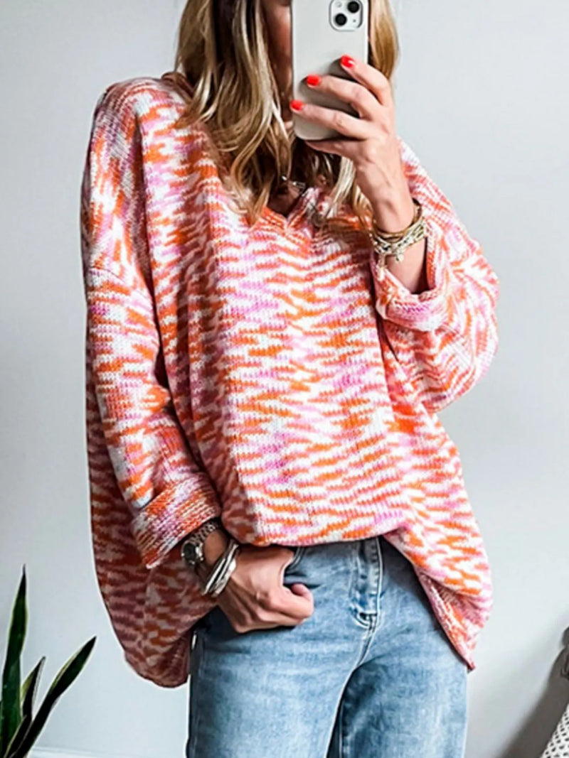 Multi-Color V-Neck Sweater