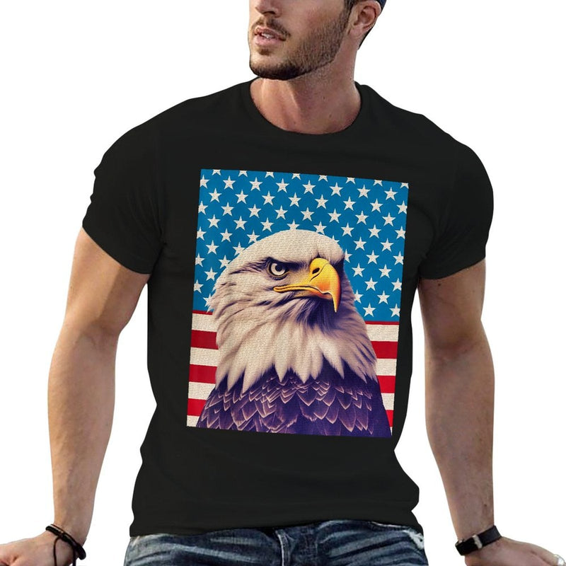July 4th Independence Day Fourth of July Op Art Bald Eagle  Eco-friendly Material T-Shirt