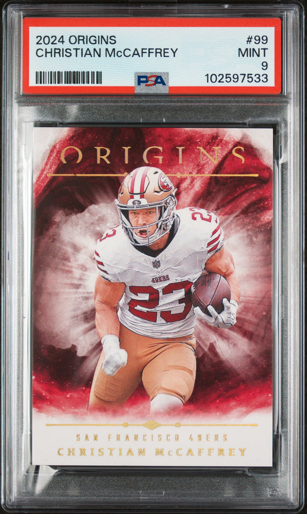 Graded 2024 Panini Origins Christian McCaffrey #99 Football Card PSA 9 Near Mint