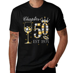 Womens Chapter 50 Est 1975 50th Birthday Decorations For Her  Cotton T-Shirt