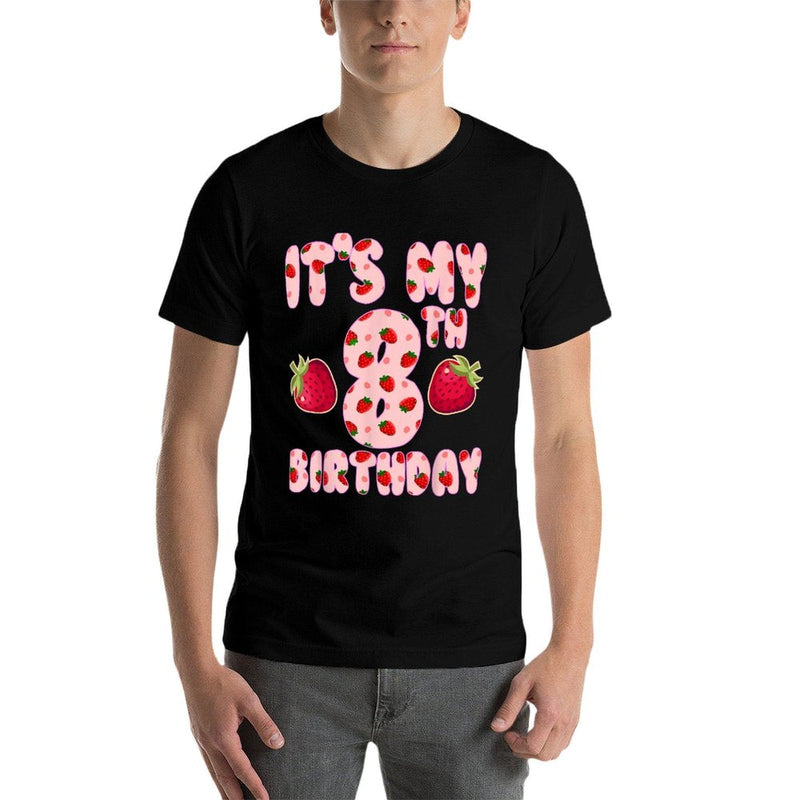 Kids 8 Year Old Strawberry Birthday Girl Sweet Fruit 8th  Versatile T-Shirt