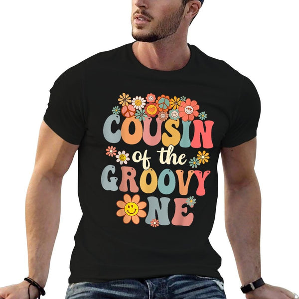 Cousin of Groovy One Matching Family 1st Birthday Party  Soft T-Shirt