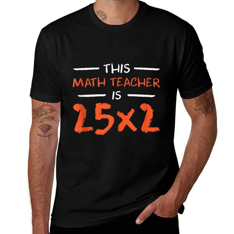 This Math Teacher Is 25x2 50th Birthday for Math Teacher  Classic T-Shirt