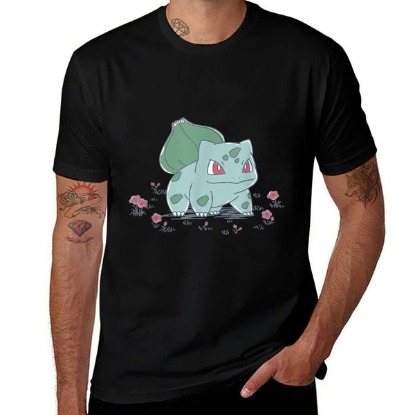 Pokémon Bulbasaur Standing In Flower Garden Retro Sketch  Moisture-wicking T-Shirt