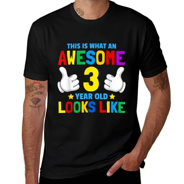 This Is What An Awesome 3 Year Old Looks Like 3rd Birthday  Relaxed-fit T-Shirt