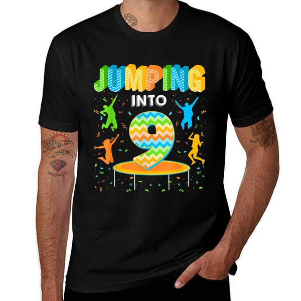 Jumping Into 9 9th Birthday Trampoline 9 Years Old  Soft T-Shirt