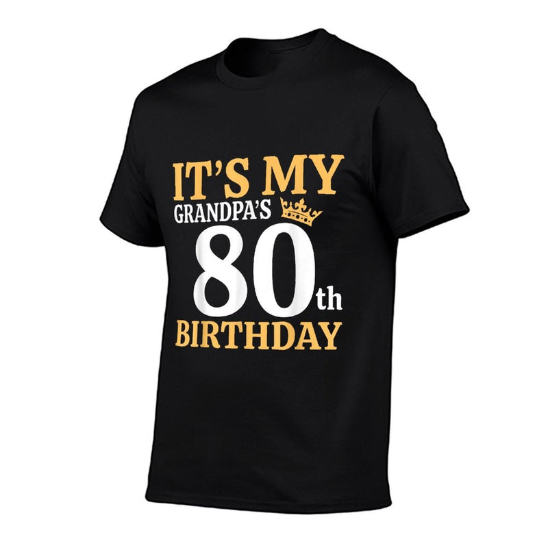 It's My Grandpa's 80th Birthday 80 Years Old Grandpa's Bday  Polyester Blend T-Shirt