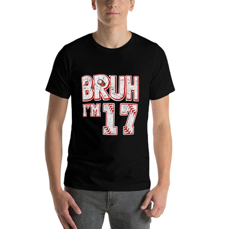 Bruh I'm 17 Years Old Boy Baseball It's My 17th Birthday  Oversized Silhouette T-Shirt