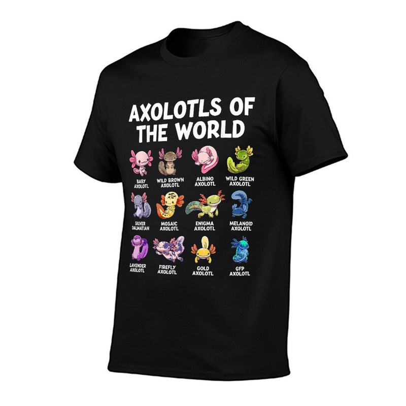 Axolotl Kawaii Axolotls of The World Funny Axolotl Animals Comfortable T-Shirt