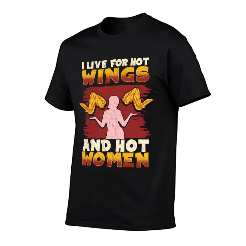 LOVE CHICKEN WINGS Shirt for Men LIVE 4 HOT WINGS HOT WOMEN  Stretchy T-Shirt