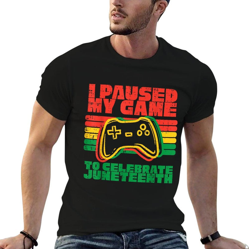 I Paused My Game To Celebrate Juneteenth Black Kids Boys Men  Heathered Texture T-Shirt