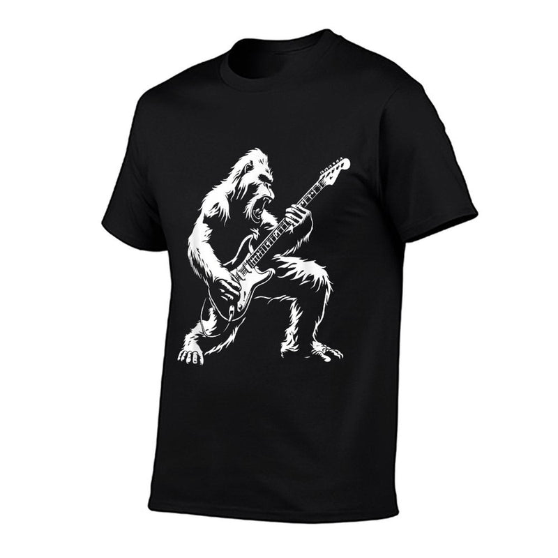 Bigfoot Playing Guitar Rock Music Band Sasquatch  Trendy Pattern T-Shirt