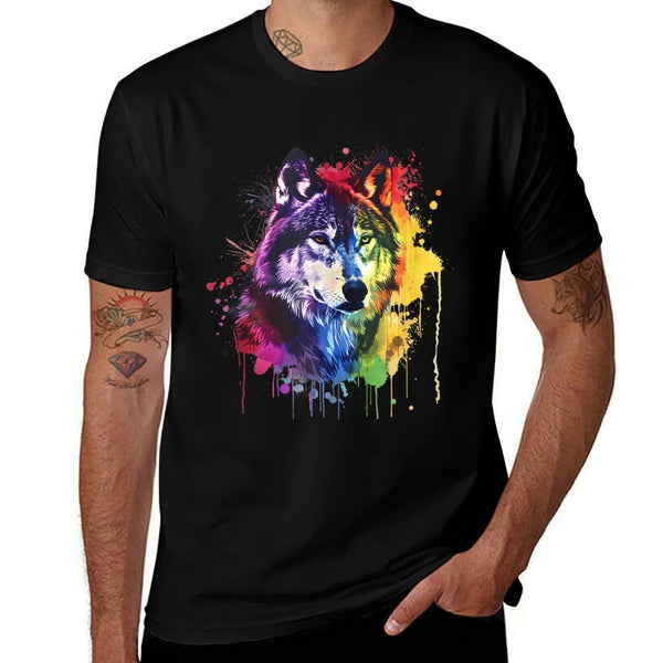 LGBT Portrait Wolf Rainbow Artwork Lesbian Pride LGBT Day  Vintage-inspired T-Shirt