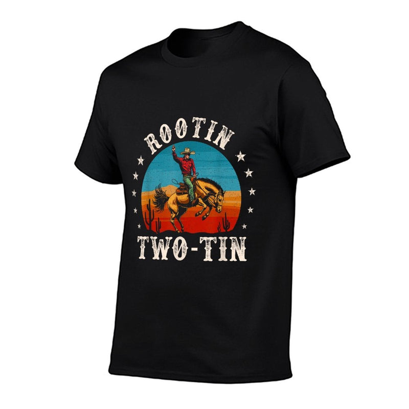 Rootin Two-tin Cowboy 2nd Birthday 2 Year Old Boy Rodeo Bday  Cotton T-Shirt