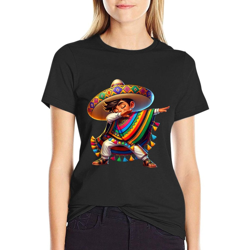 Mexican Boy Dabbing Poncho Cinco De Mayo  Easy-care T-Shirt